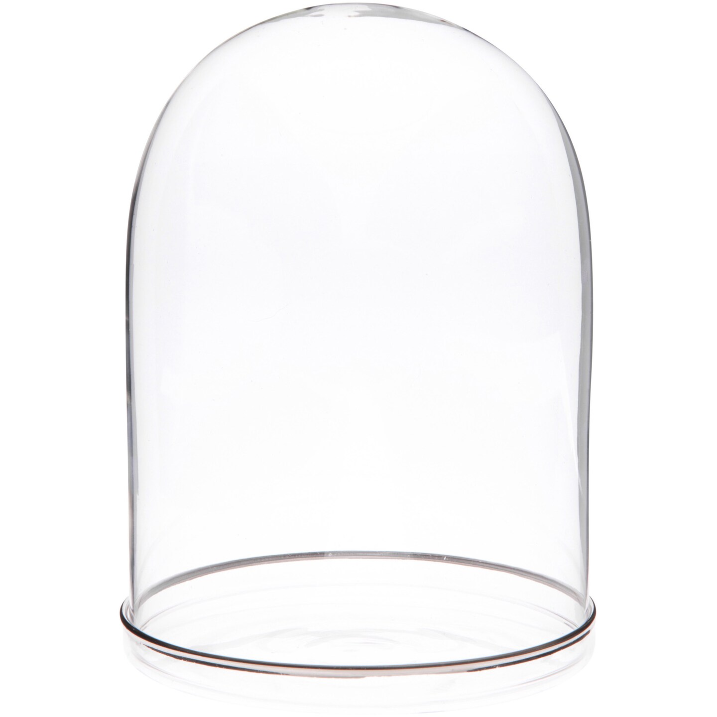 Plymor 5.5&#x22; x 8&#x22; Glass Display Dome Cloche (Silver Rim Glass Tray Base)