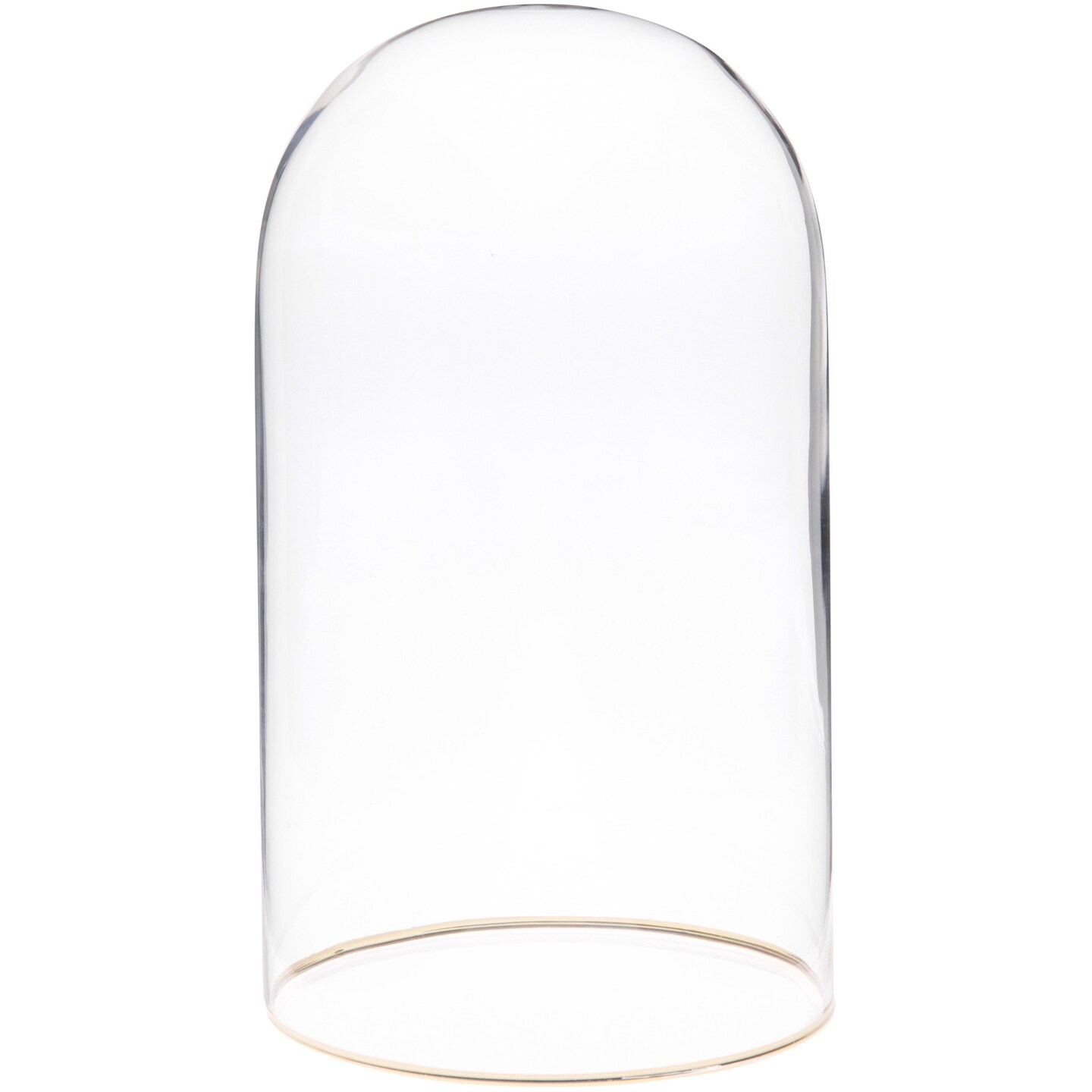 Plymor 4.5" x 8" Glass Display Dome Cloche with Gold Rim (no Base)