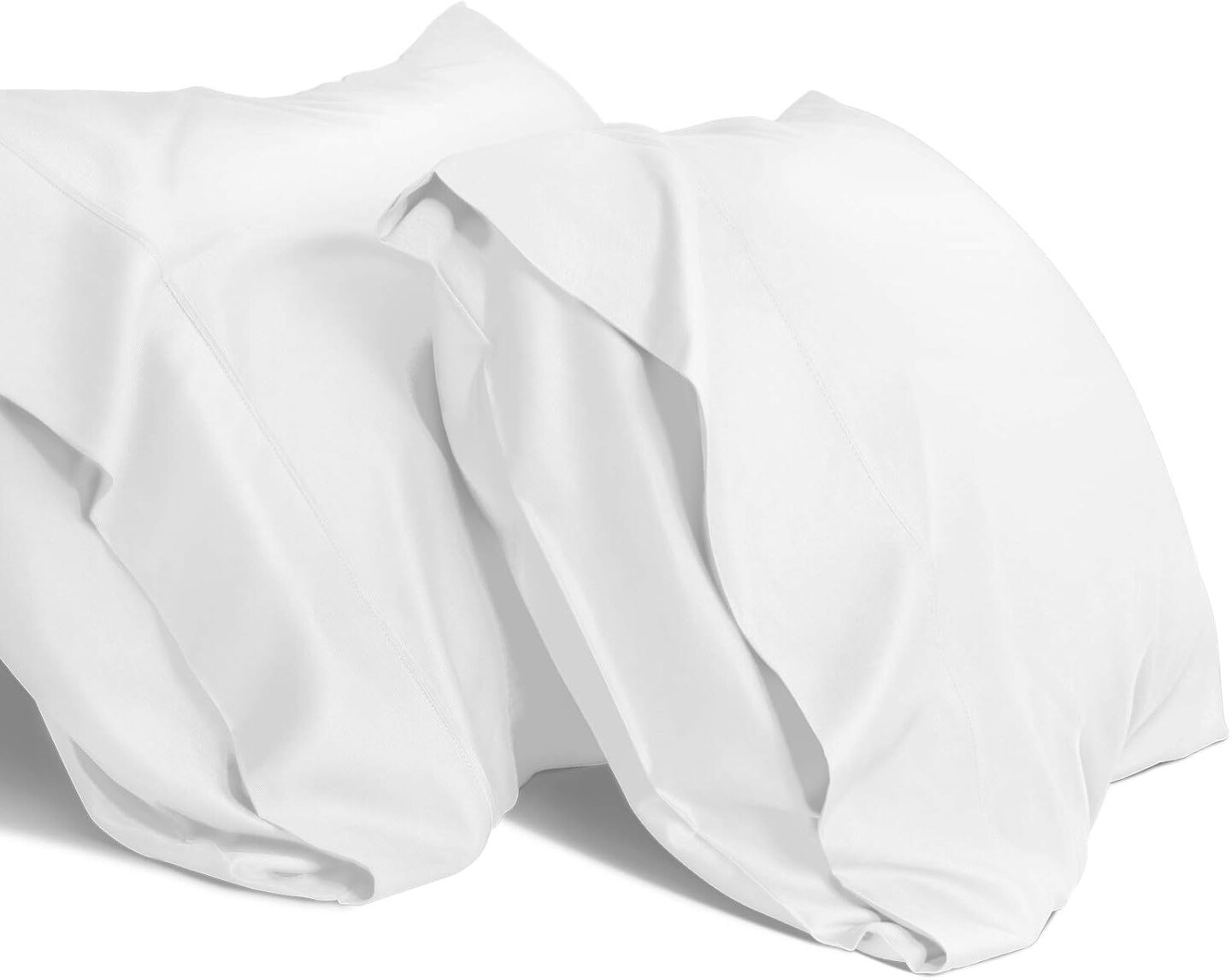 Cooling Queen Pillow Cases Set of 2 Breathable Cool Silky Soft Rayon Derived from Bamboo Fabric, Moisture Wicking for Hot Sleepers,Hair and Skin Friendly,White,2 Pack,20x30IN