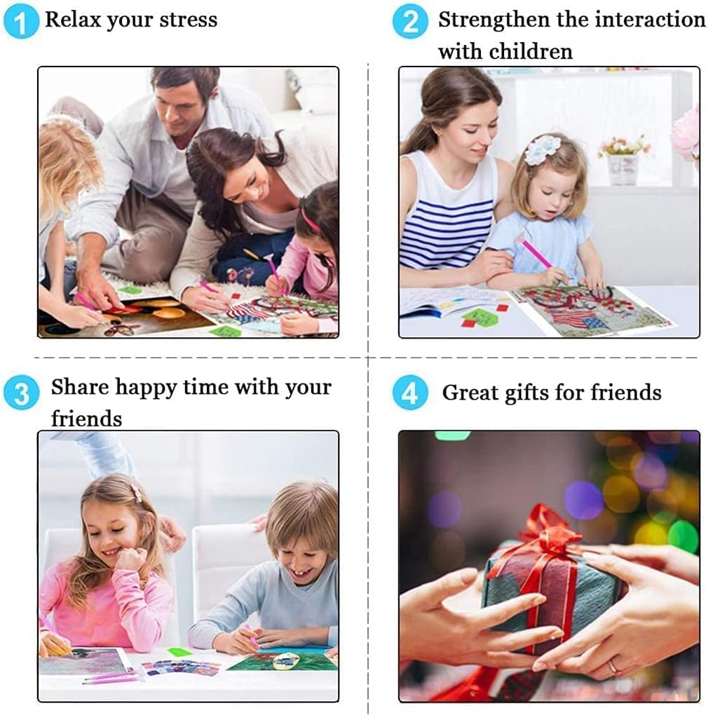 Colorful Flower 5D DIY Diamond Art Kits Full Drill Diamond Dots for Gift Wall Decor and Relaxation Gem Arts 12x16 inch