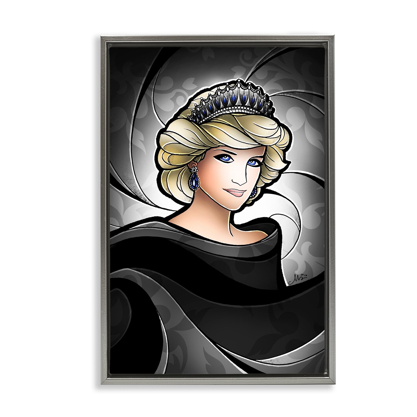 Stupell Industries Royal Peoples' Princess Floating Frame Design by Mandie Manzano