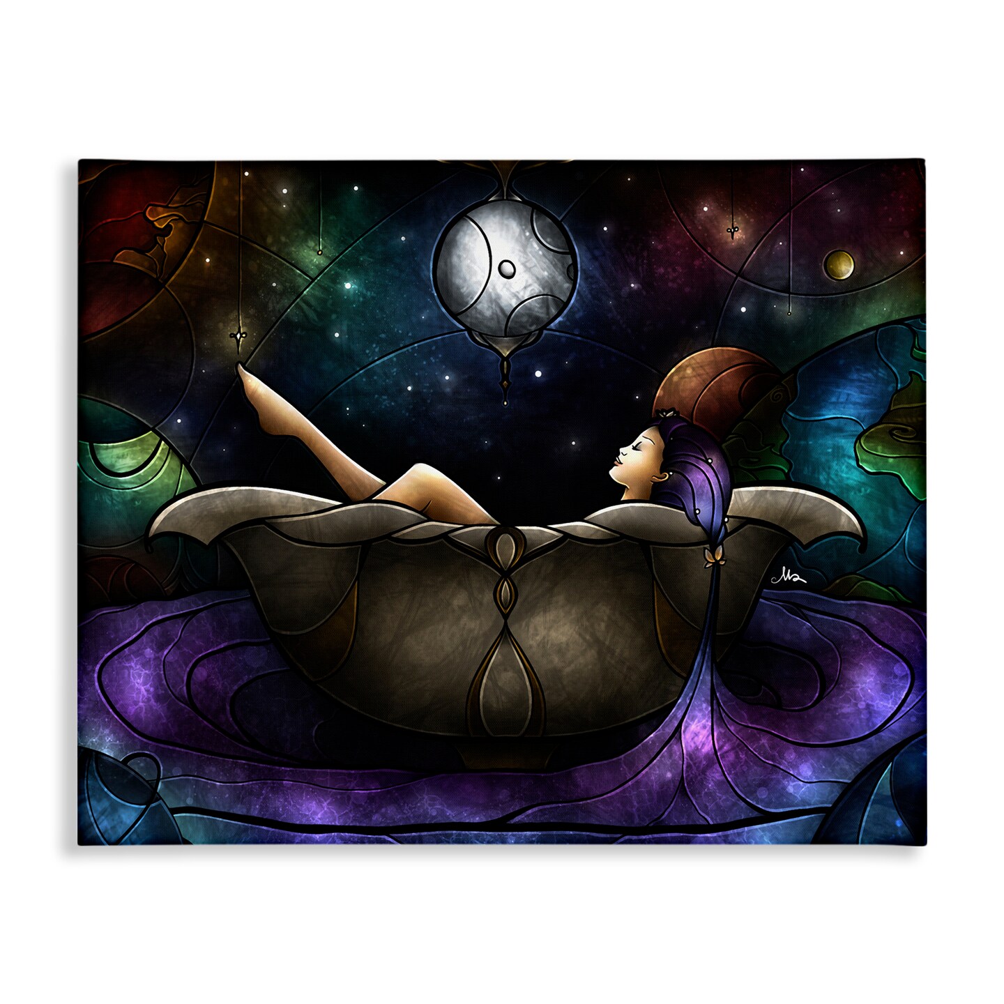Stupell Industries Bathing Under Moonlight Canvas Design by Mandie Manzano