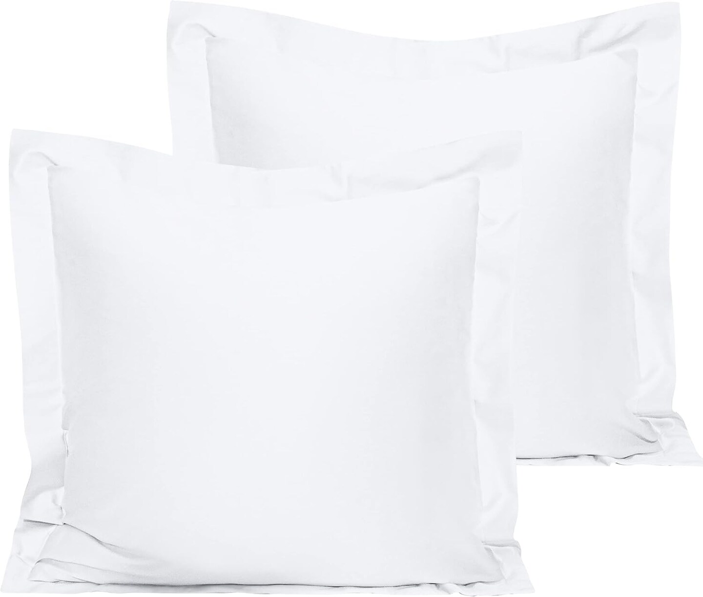 Cotton 26x26 Euro Sham Covers - 500 Thread Count Egyptian Cotton Euro Pillow Covers, 2 Pack Super Soft and Breathable 26x26 Pillow Covers, Square Pillow Cases, White