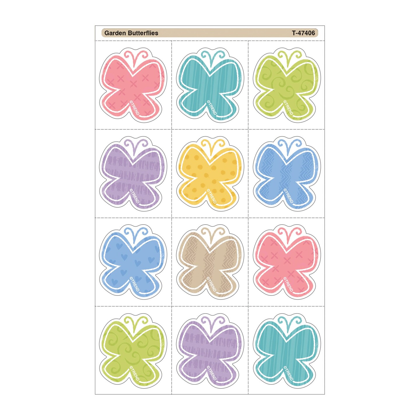 Garden Butterflies Stickers Tear &#x26; Share