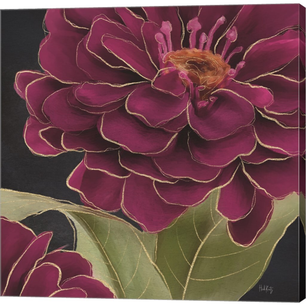 Burgundy Floral 1 by Heidi Kuntz 24&#x22; x 24&#x22; Canvas Wall Art