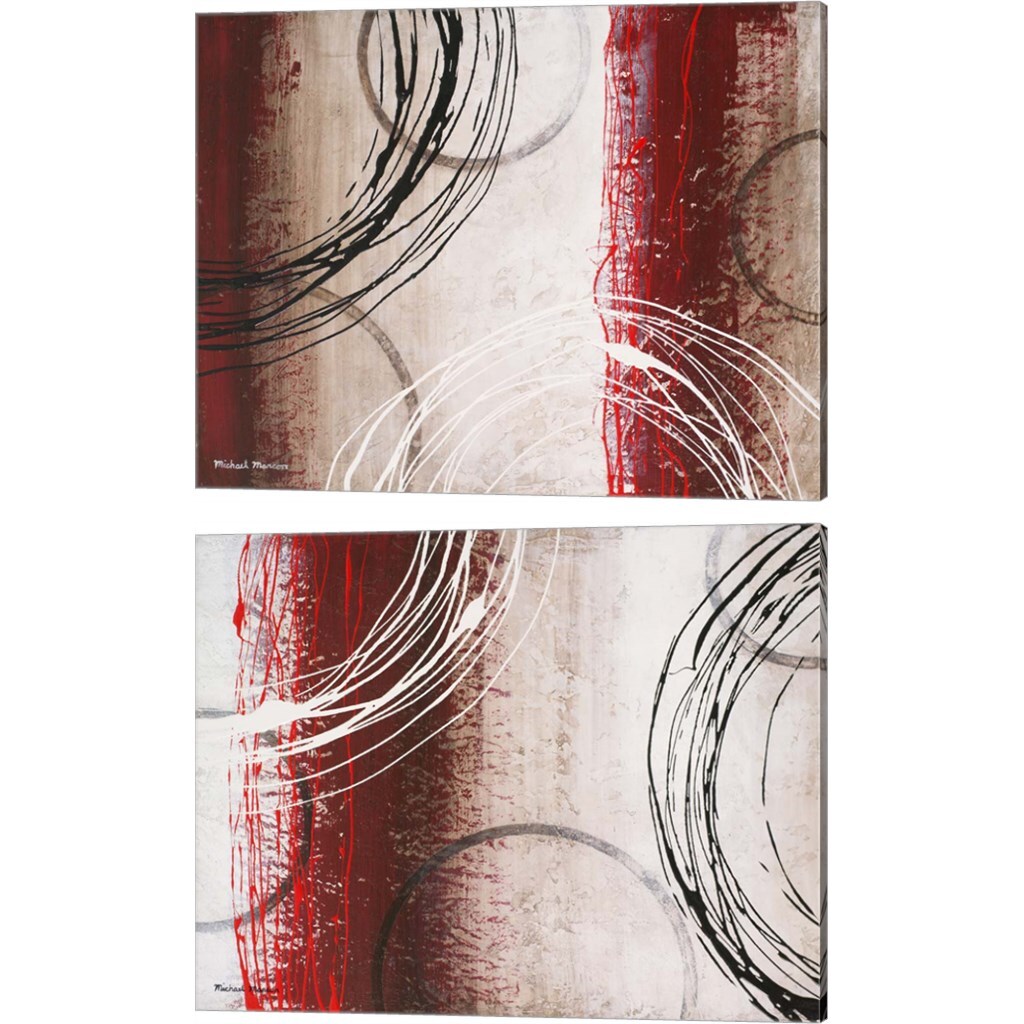 Tricolored Gestures by Michael Marcon 15" x 12" Canvas Wall Art (Set of 2)