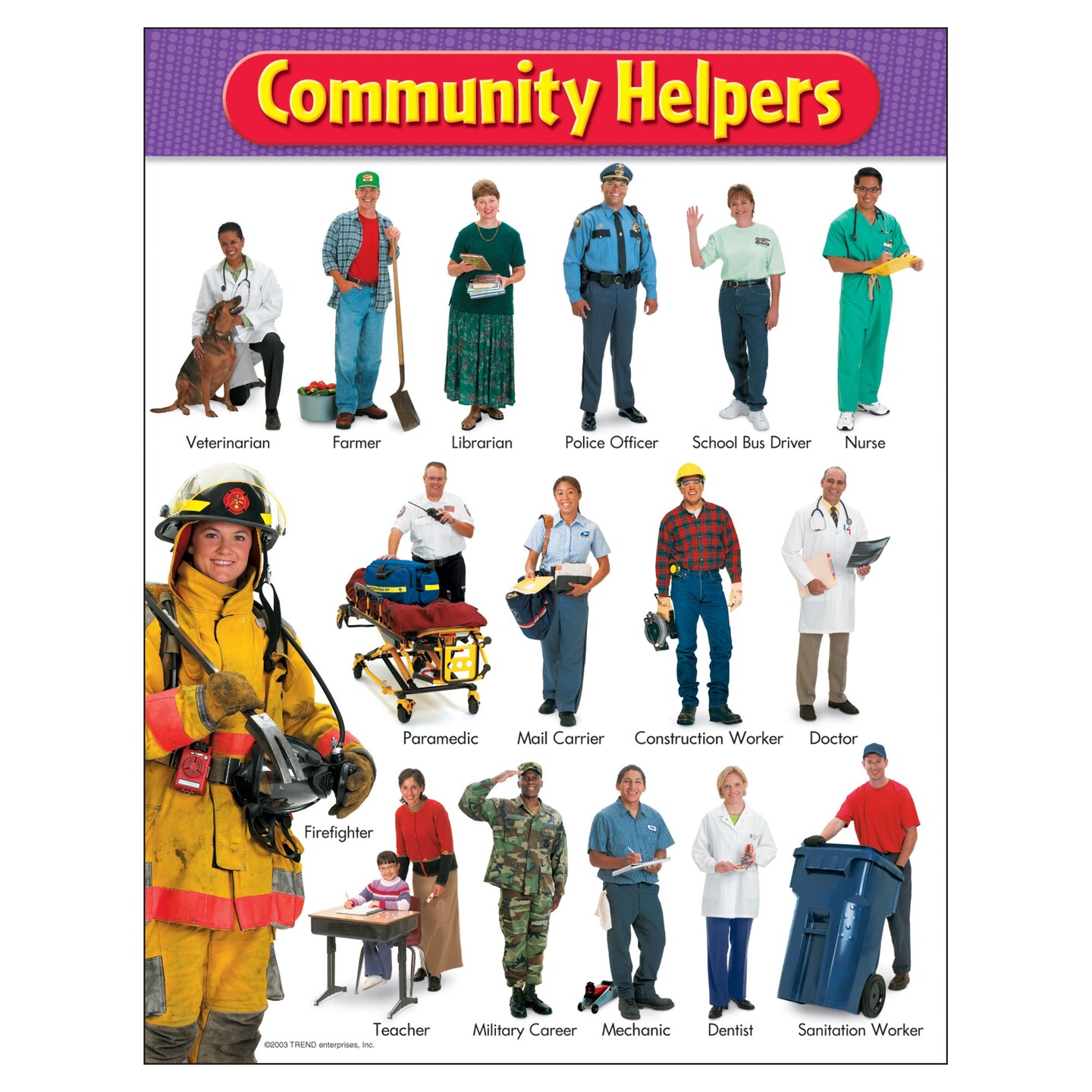 Community Helpers Learning Chart, 17&#x22; x 22&#x22;