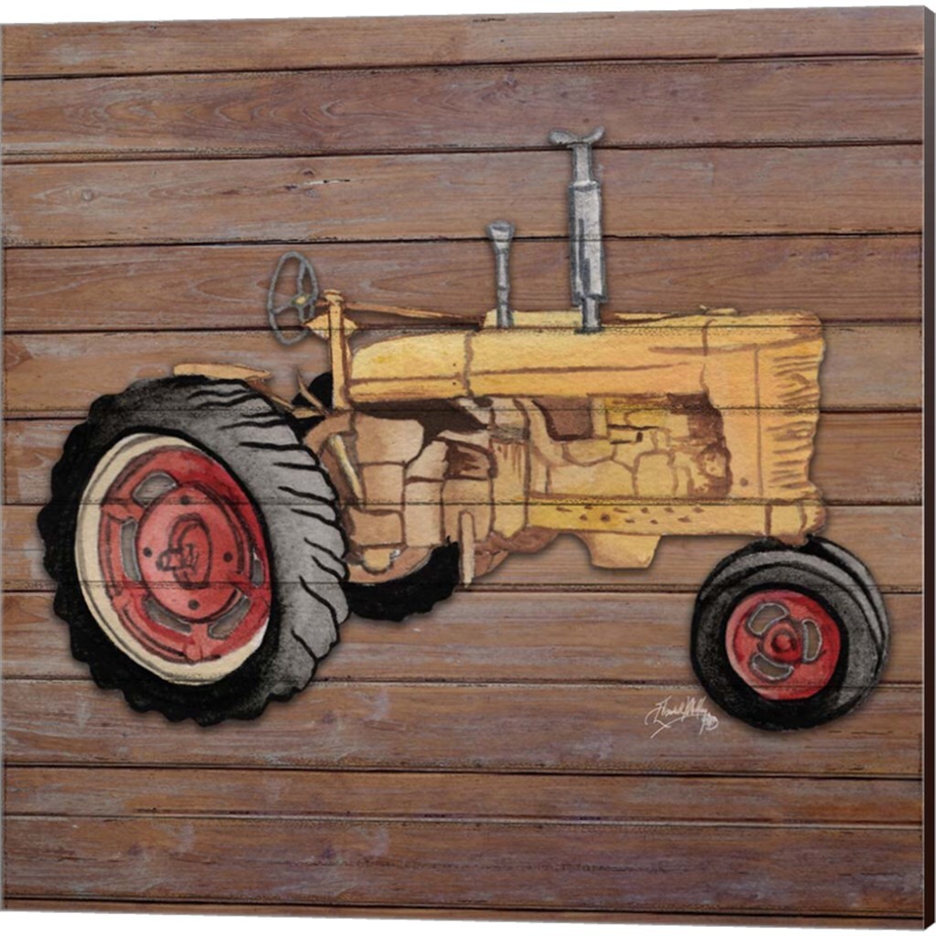 Tractor by Elizabeth Medley 14" x 14" Canvas Wall Art (Set of 2)