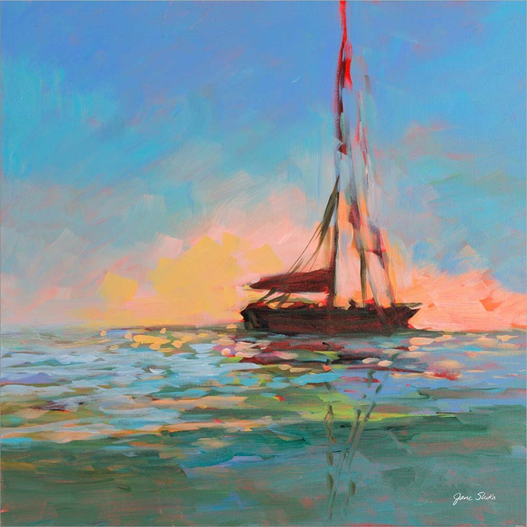 Sailing On The Horizon by Jane Slivka 24&#x22; x 24&#x22; Canvas Wall Art