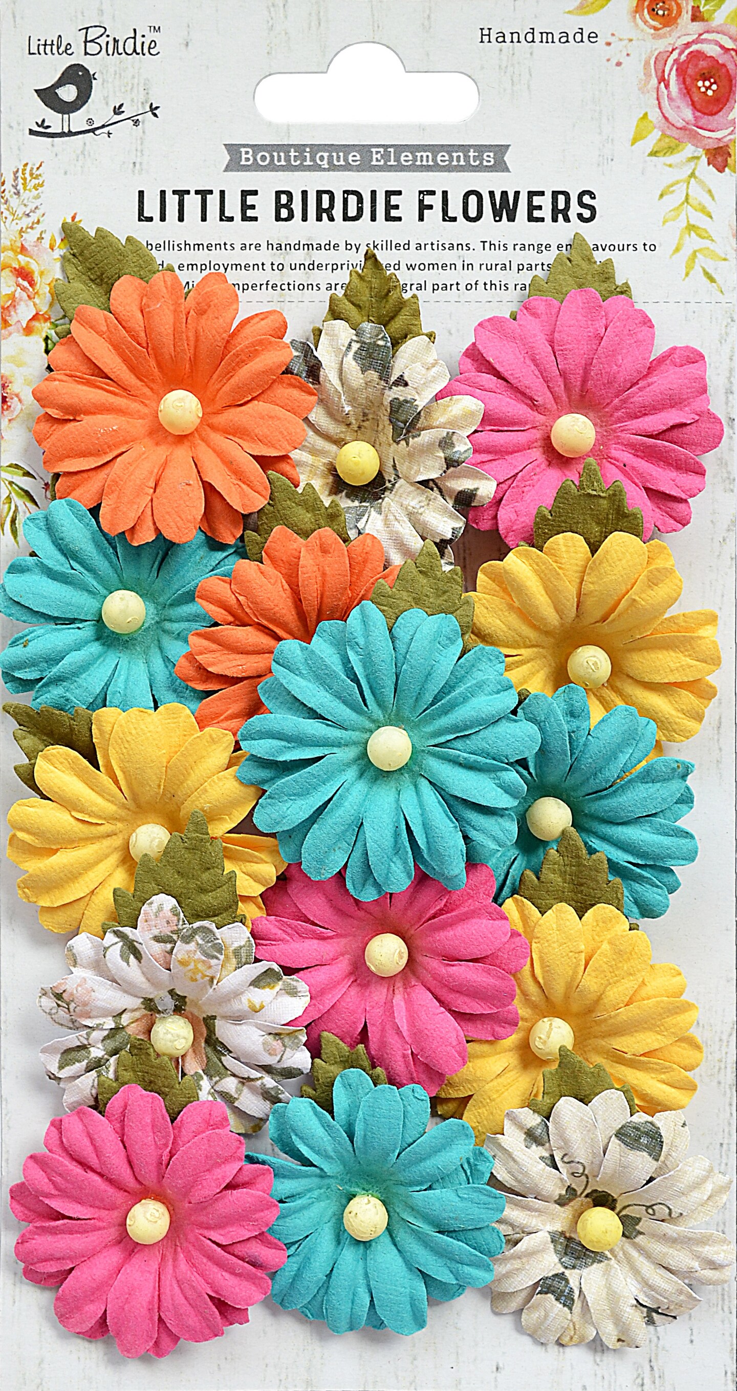 Little Birdie Valerie Paper Flowers 13/Pkg