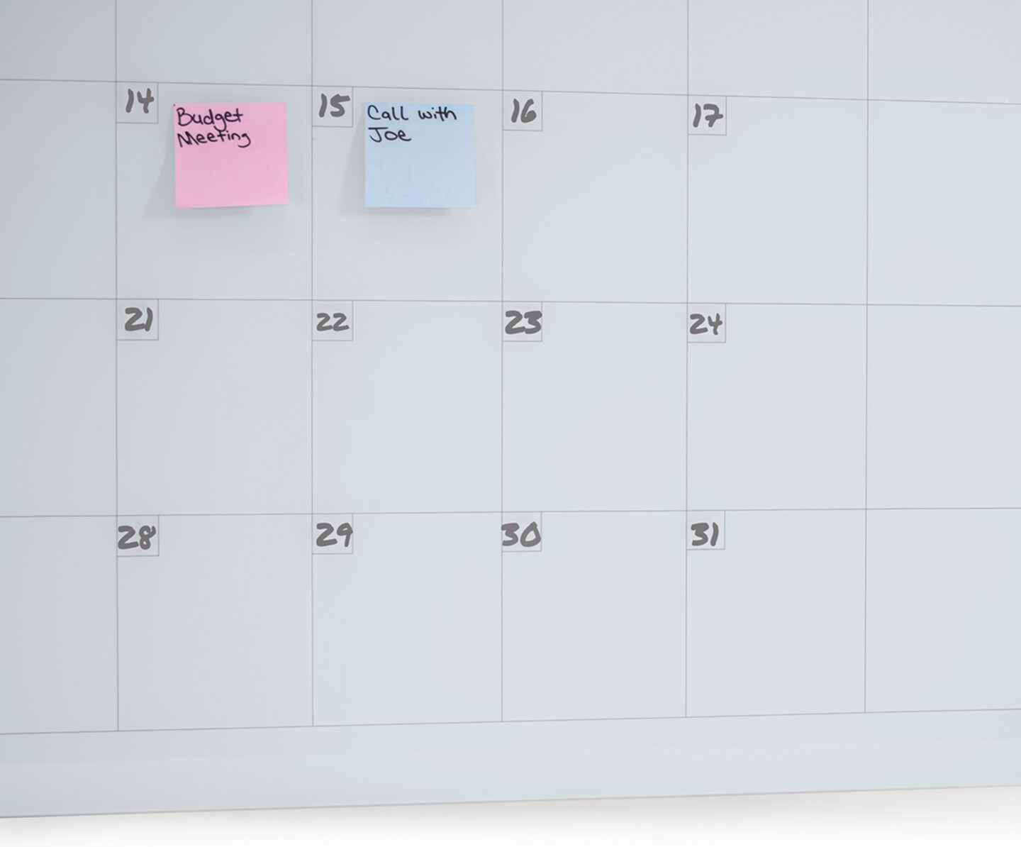 Audio-Visual Direct Magnetic Calendar Glass Dry Erase Board Set - Monthly Planner