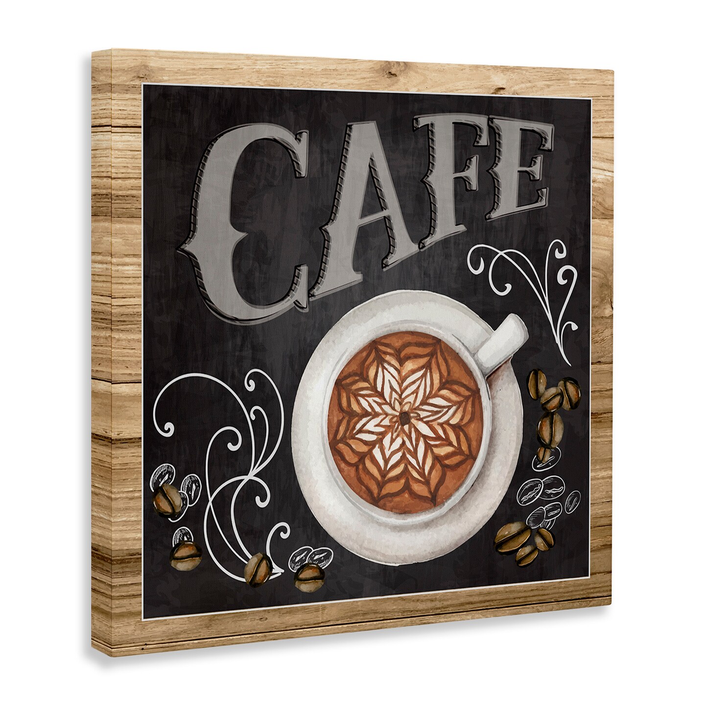 Stupell Industries Chalkboard Style Cafe Sign Canvas Wall Art