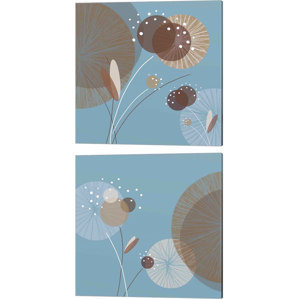 Blue Breeze by Christina Mitchell 14&#x22; x 14&#x22; Canvas Wall Art (Set of 2)