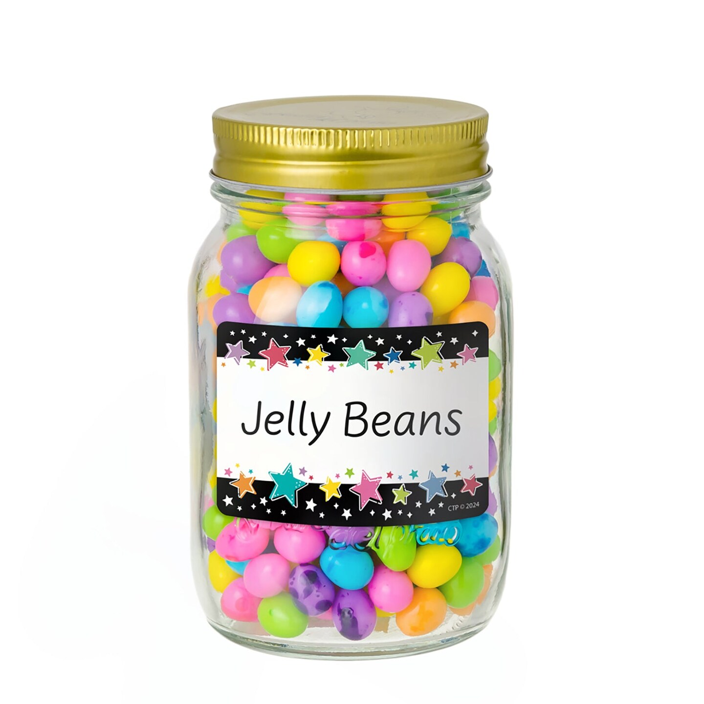 Colorful Stars On Black Labels Star Bright
