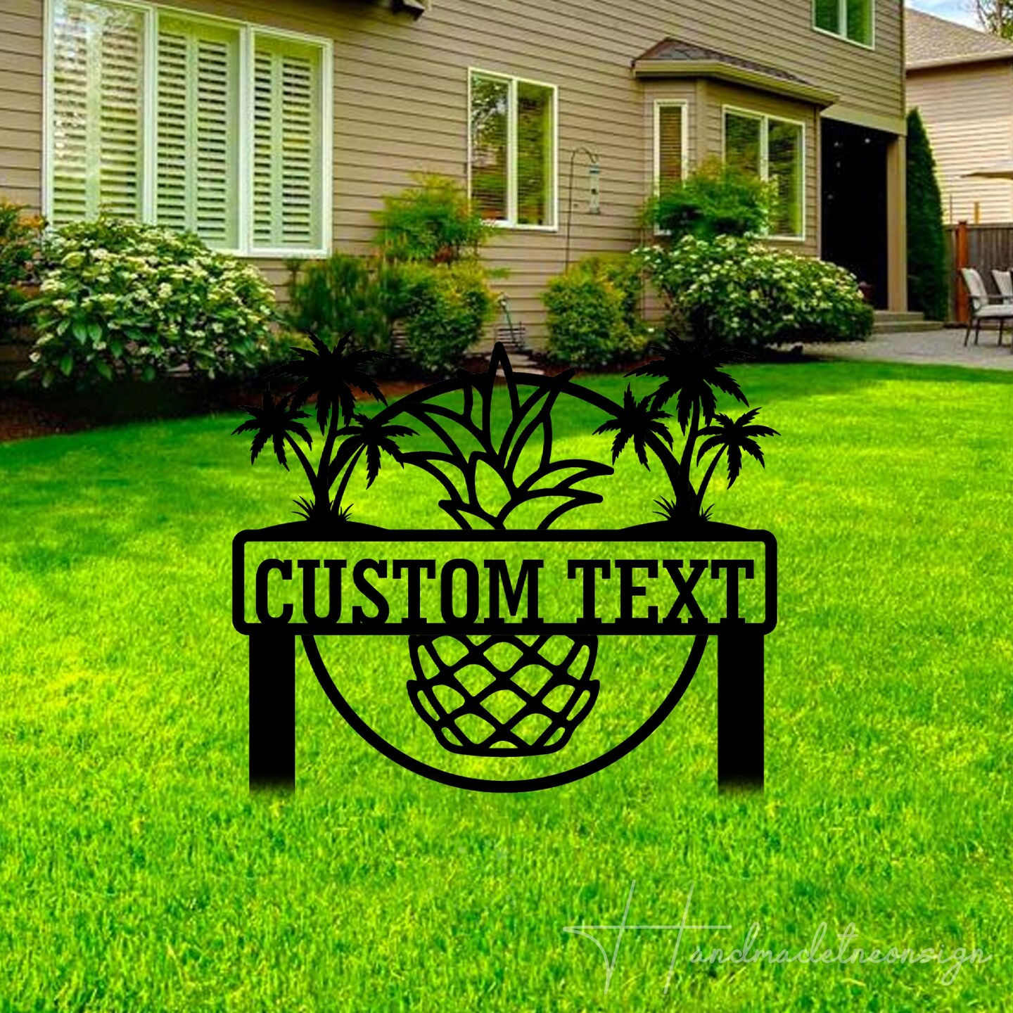 Custom Tropical Garden Stake, Garden Metal Stake, Personalized Garden Outdoor Stake, Green Tree Garden Stake, Garden Decoration Yard Stake product 4