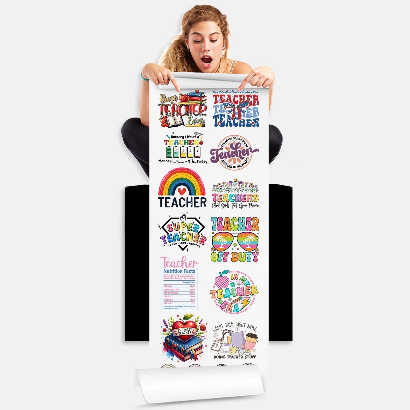 Teachers DTF Transfer Gang Sheets - 22x60 Direct-to-Film