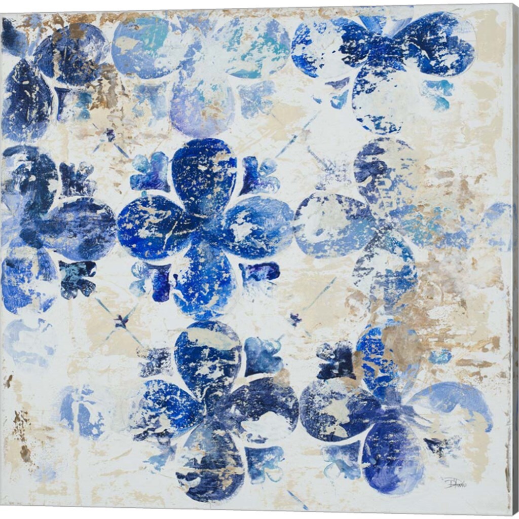 Blue Quatrefoil by Patricia Pinto 14&#x22; x 14&#x22; Canvas Wall Art (Set of 2)