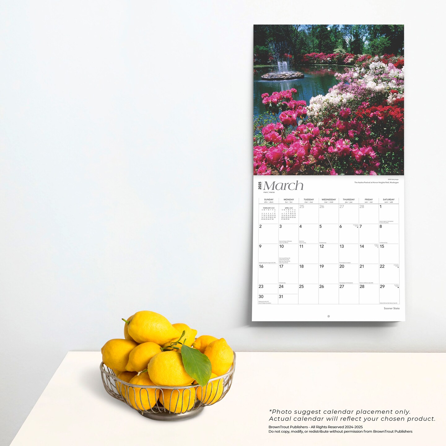 Sooner State | Oklahoma Places | 2025 12 x 24 Inch Monthly Square Wall Calendar | Plastic-Free | BrownTrout | USA United States of America Southwest State Nature