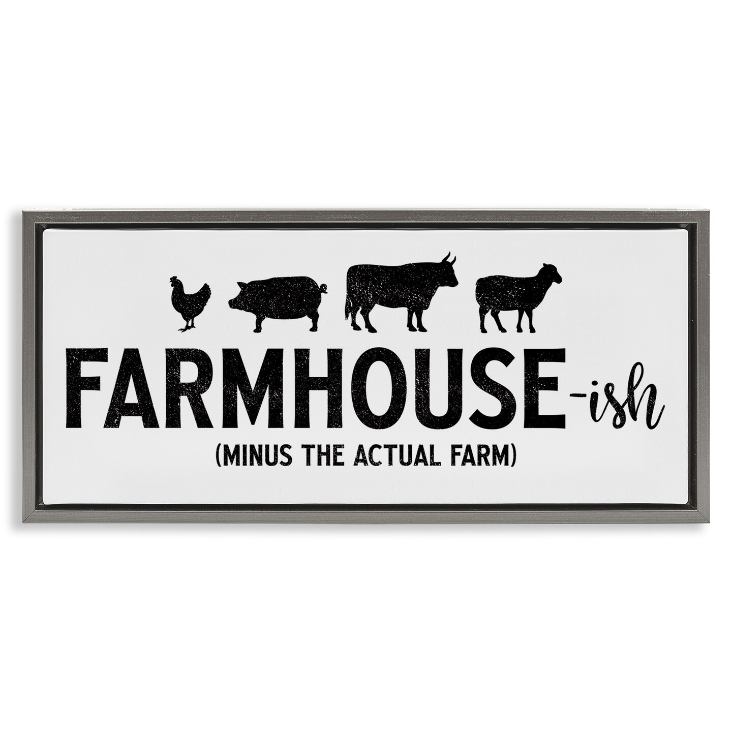 Stupell Industries Farmhouse-ish Funny Country Phrase Framed Floater Canvas Wall Art