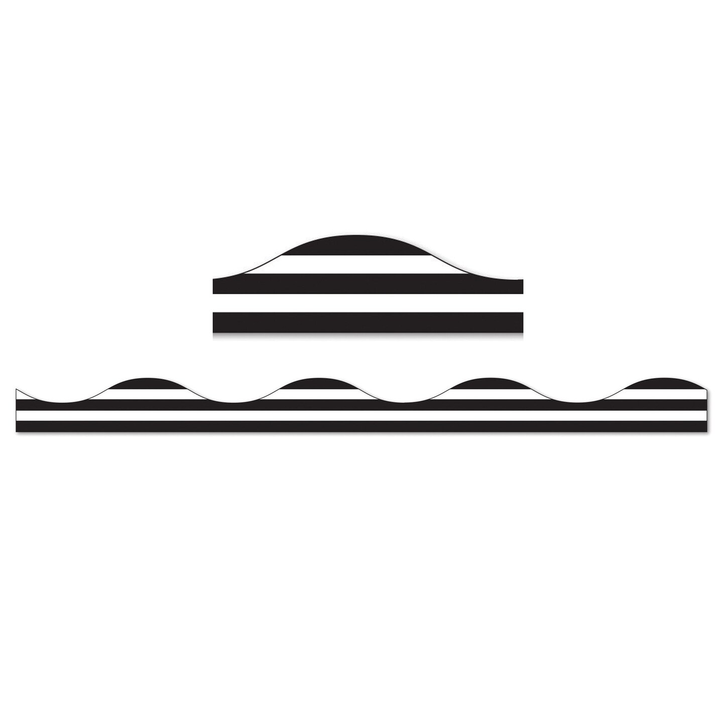 Magnetic Border, Black Horizontal Stripes on White, 12&#x27;