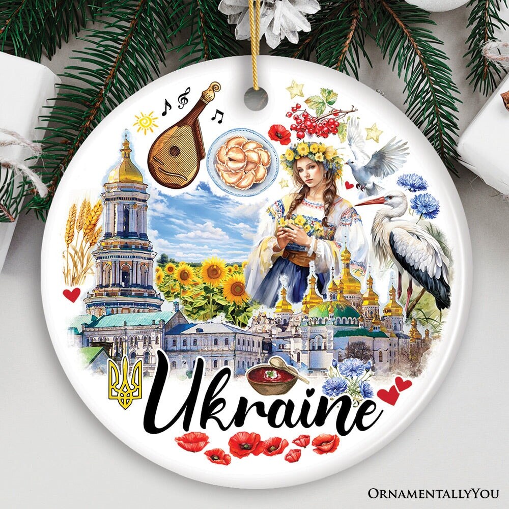 Artistic Ukraine Vintage Ornament, Traditional Souvenir Gift and Christmas Tree Decoration