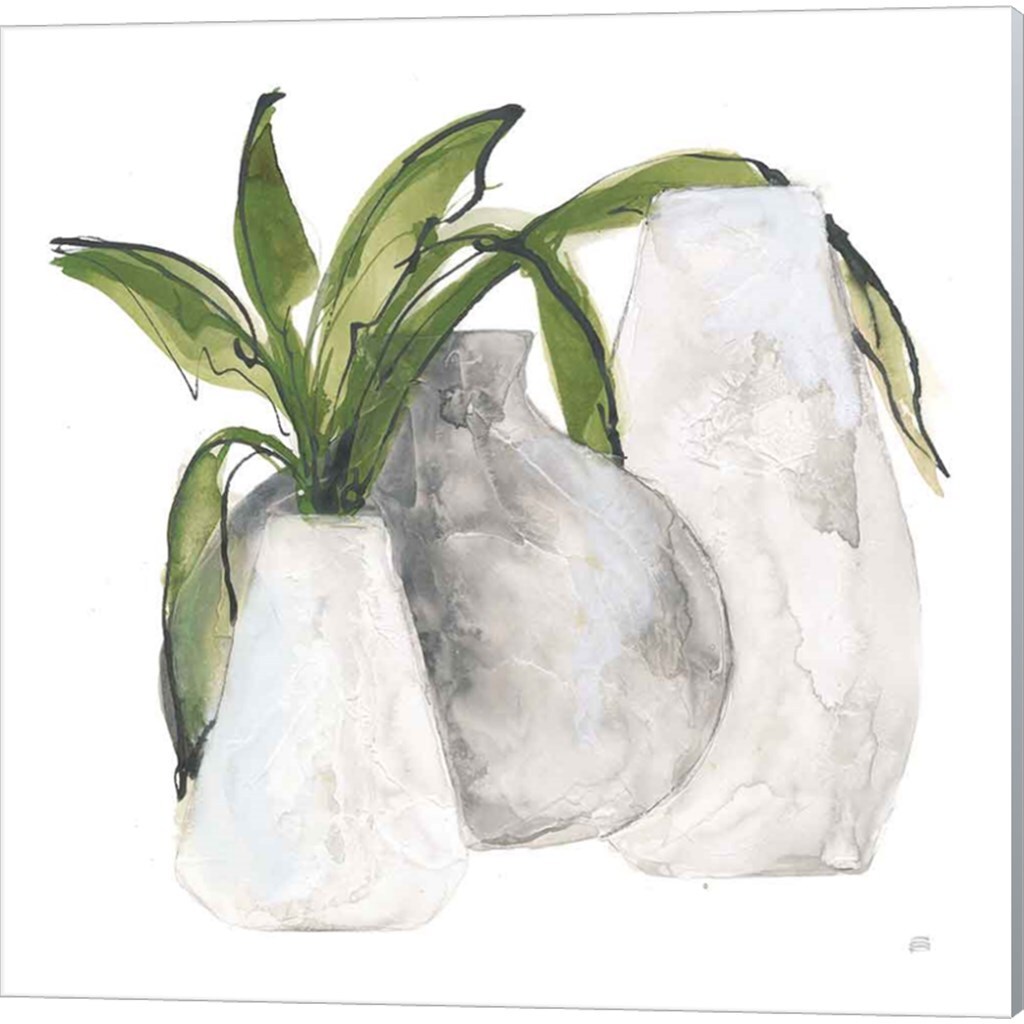 Three Vases by Chris Paschke 14" x 14" Canvas Wall Art (Set of 2)