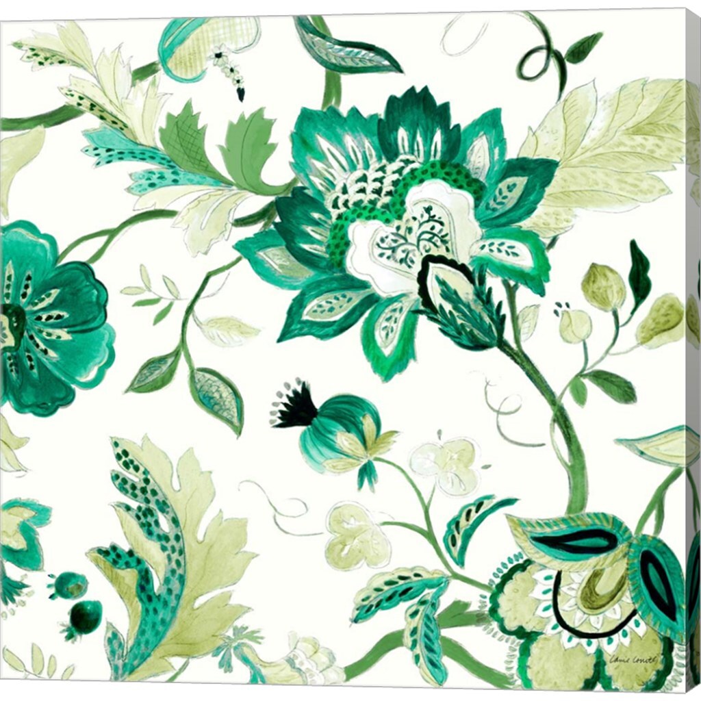 Green Capri Floral II by Lanie Loreth 24" x 24" Canvas Wall Art