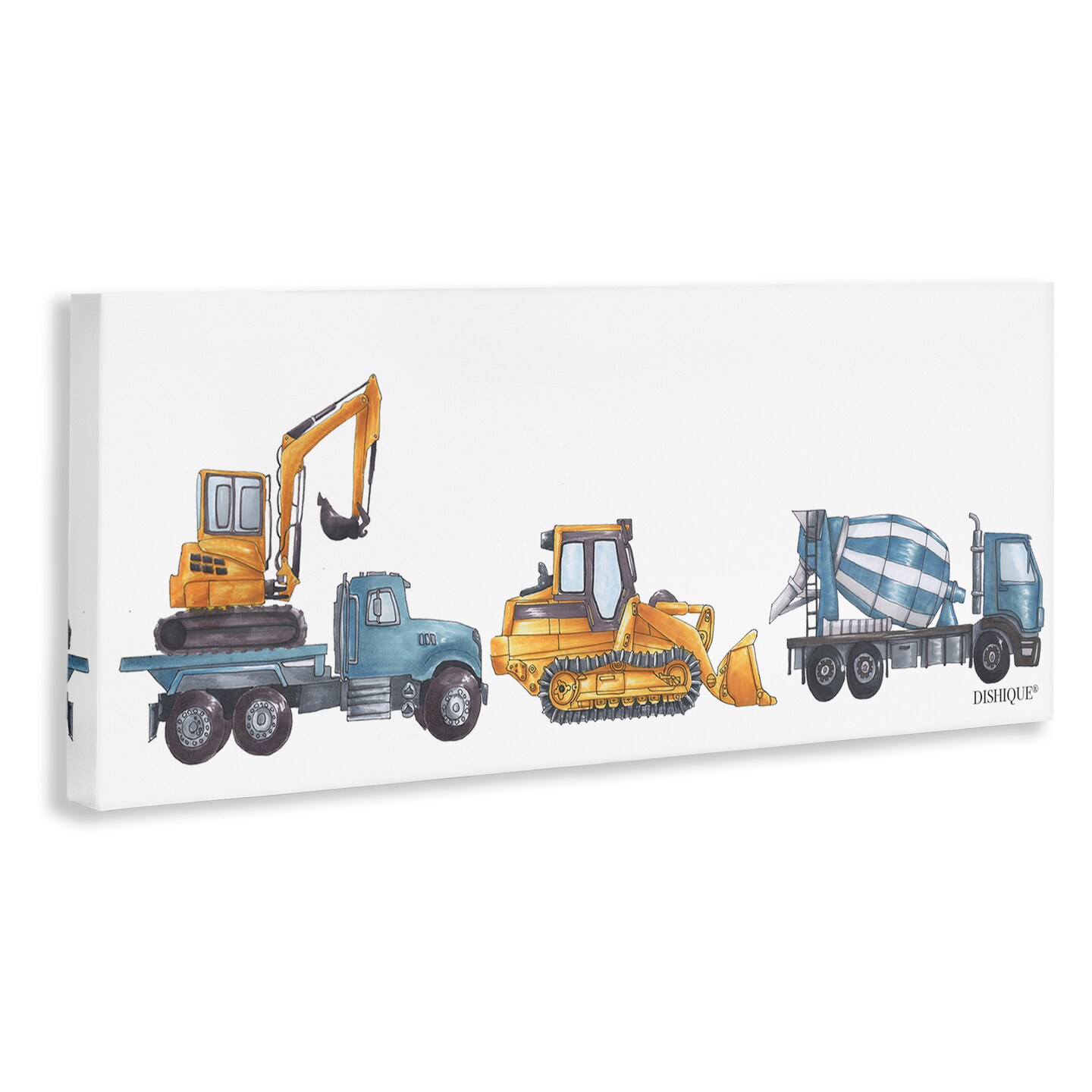 Stupell Industries Construction Vehicles Driving Illustration Canvas Wall Art