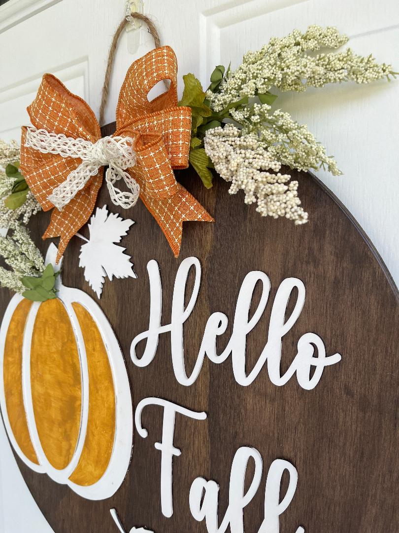 Thanksgiving Door Hanger - Pumpkin Door Decor - Autumn Door Sign - Fall Door Hanger - Fall Wreath - Personalized Door deals Decor