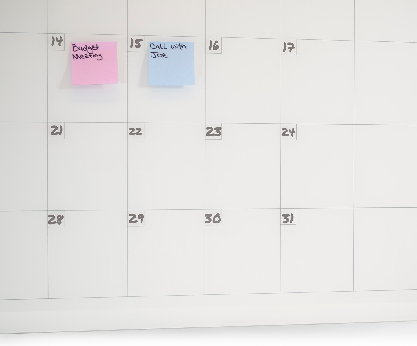 Audio-Visual Direct Magnetic Calendar Glass Dry Erase Board Set - Monthly Planner