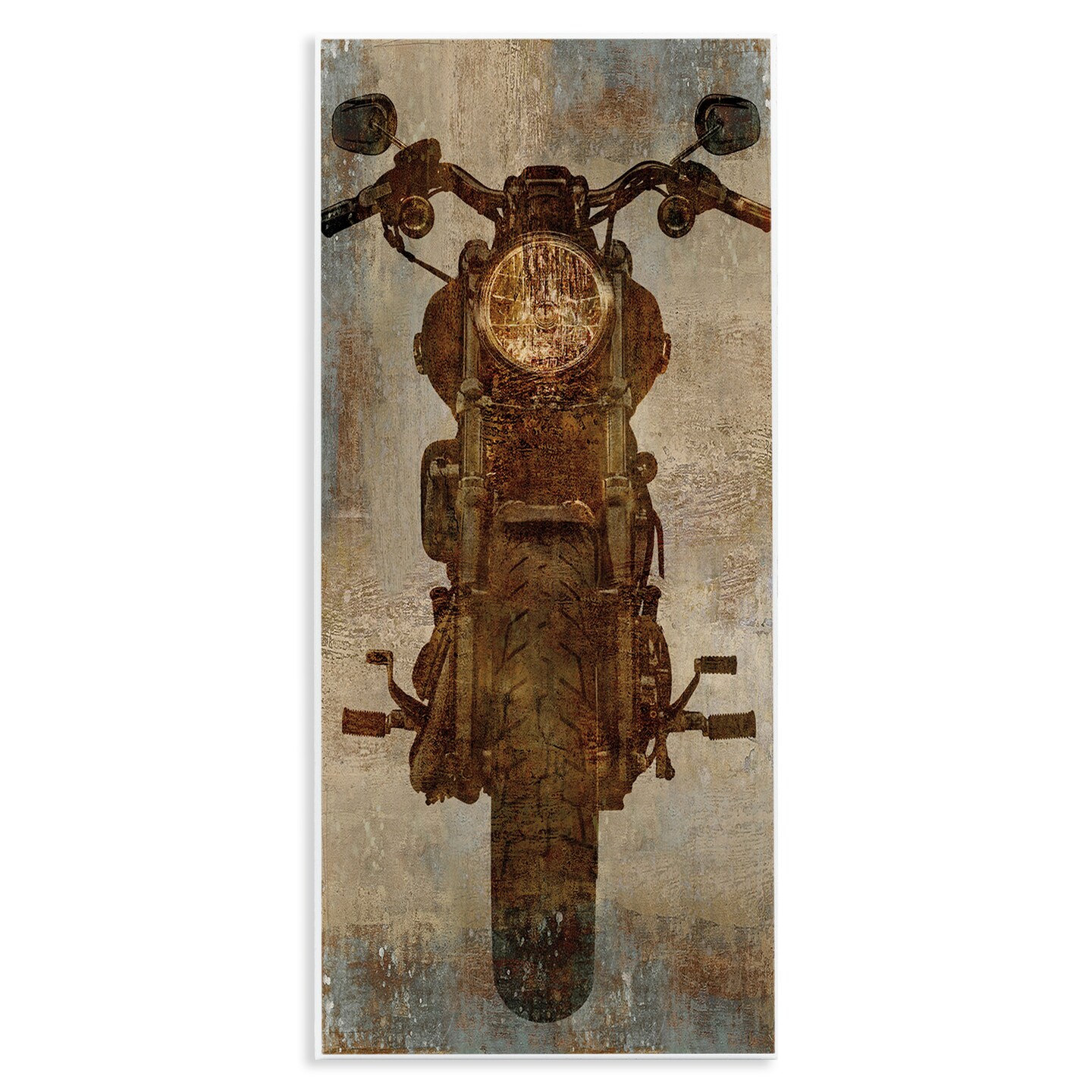 Stupell Industries Motorcycle Silhouette Rustic Pattern Wall Plaque Art