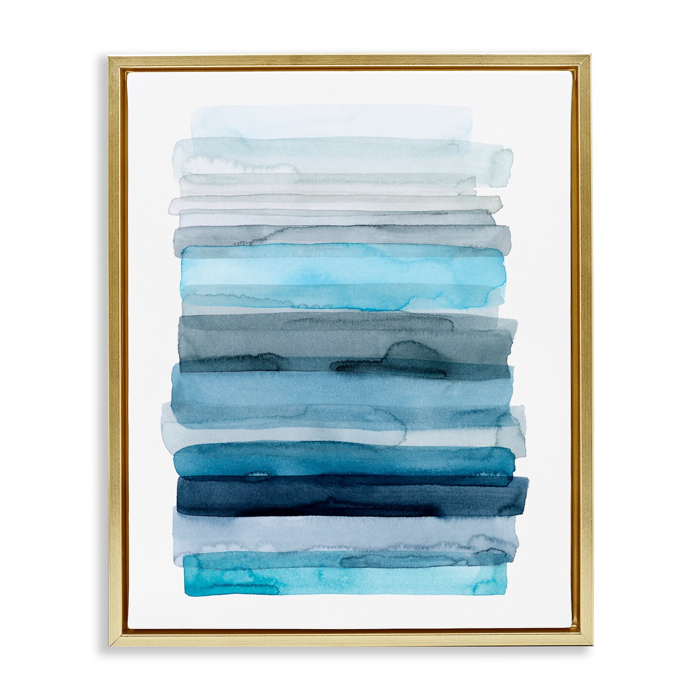 Stupell Industries Water Inspired Ombre Framed Floater Canvas Wall Art