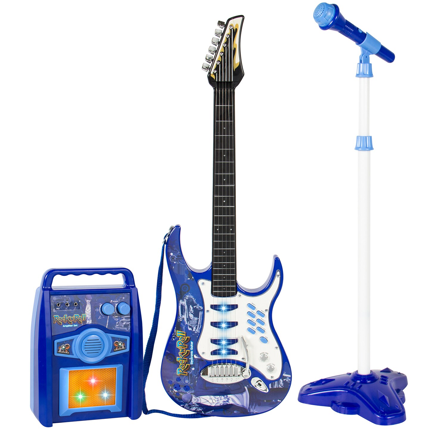 Best Choice Products Kids Electric Musical Guitar Toy Play Set w/ 6 Demo Songs, Whammy Bar, Microphone, Amp, AUX