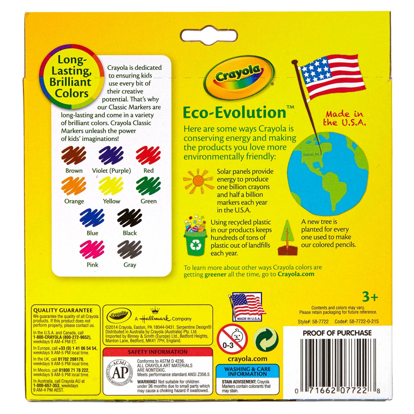 Broad Line Markers, Classic Colors, Pack of 10