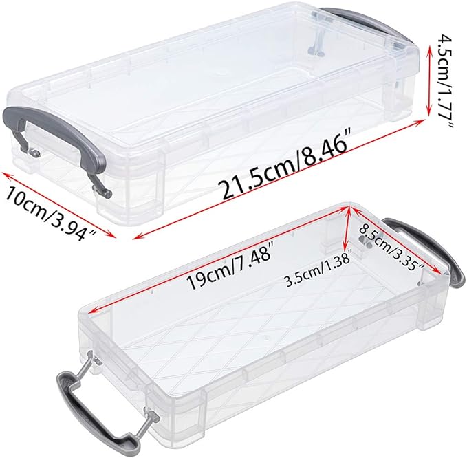 Large Capacity Pencil Box, Office Supplies Storage Organizer Box, Brush Painting Pencils Storage Box Watercolor Pen Container Drawing Tools (Pack of 6 Clear)