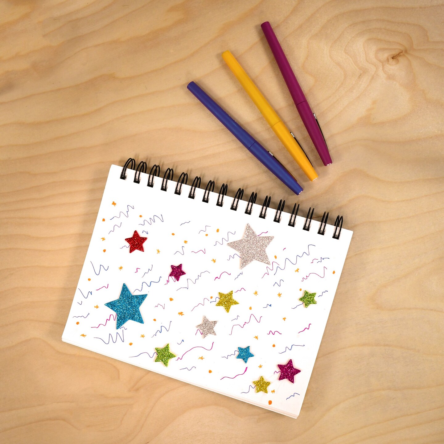 Glitter Foam Stickers - Stars - Multicolor