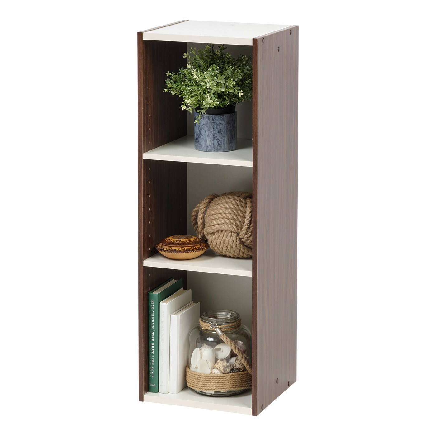 IRIS USA, 4-Cube Storage Organizer, good Ash Brown