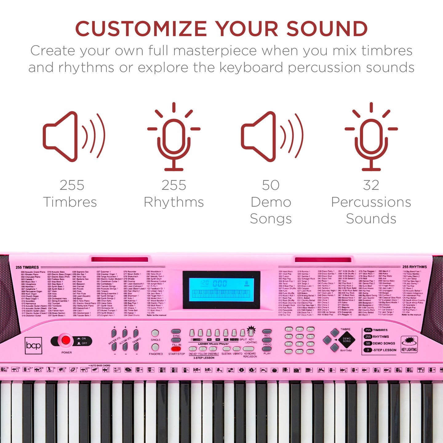 Best Choice Products 61-Key Beginners Complete Electronic Keyboard Piano Set w/ LCD Screen, Lighted Keys