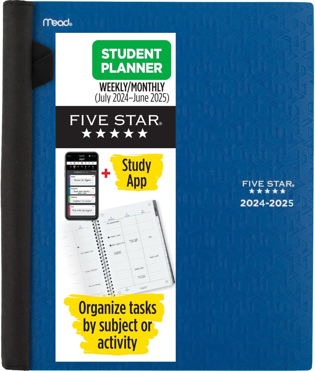 Planner 2024-2025 Academic, Weekly & Monthly Advance Student Planner + Study App, 8-1/2" X 11", Large, Pacific Blue (CAW65920)