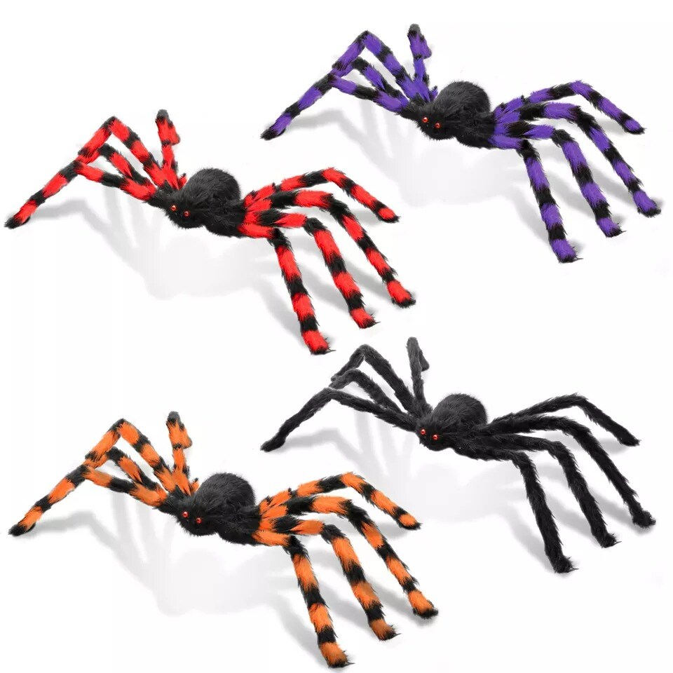 Gaint Creepy Spiders Halloween Decor Haunted House Spider Web Party DIY Props