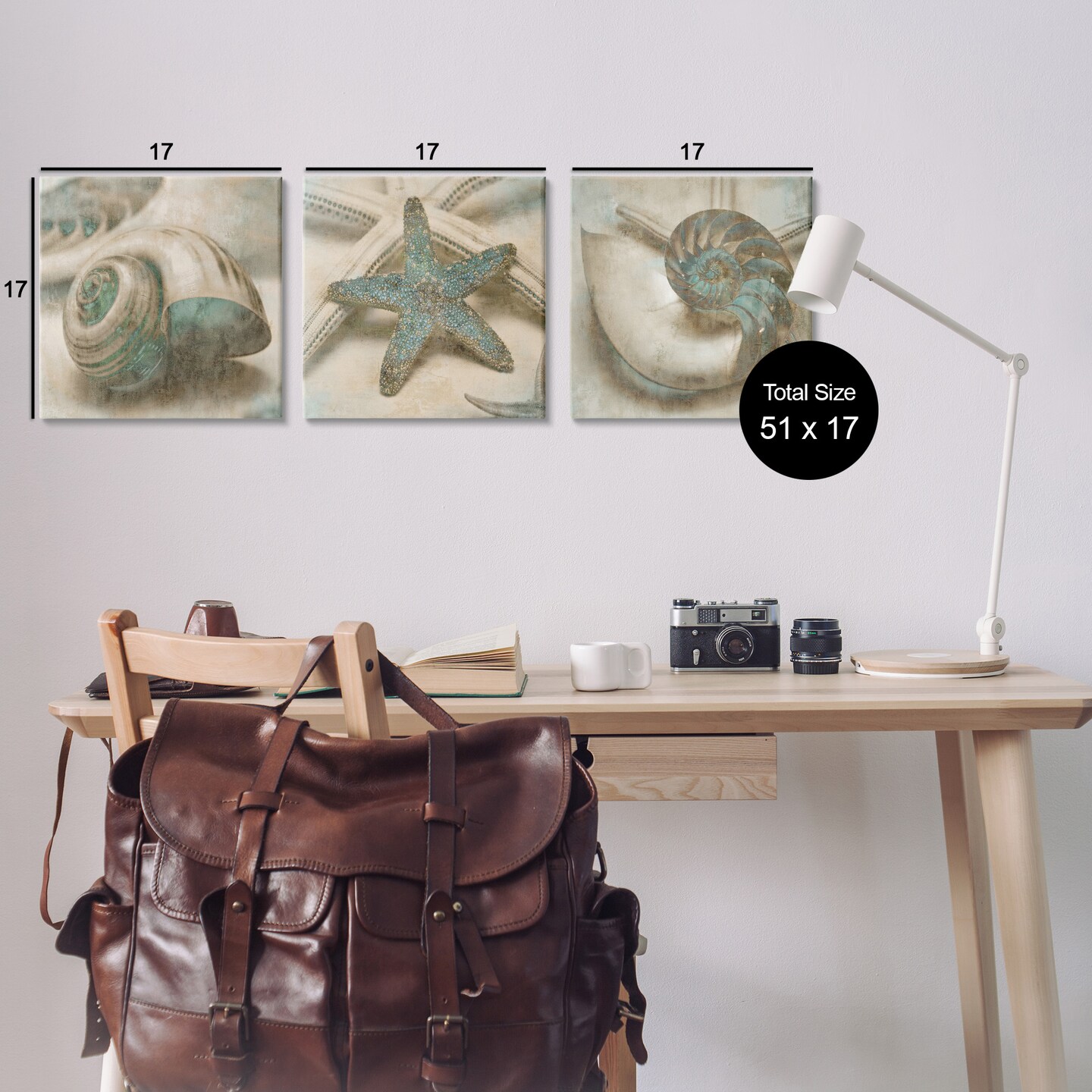 Stupell Industries Starfish & Sea Shells Distressed Canvas Wall Art