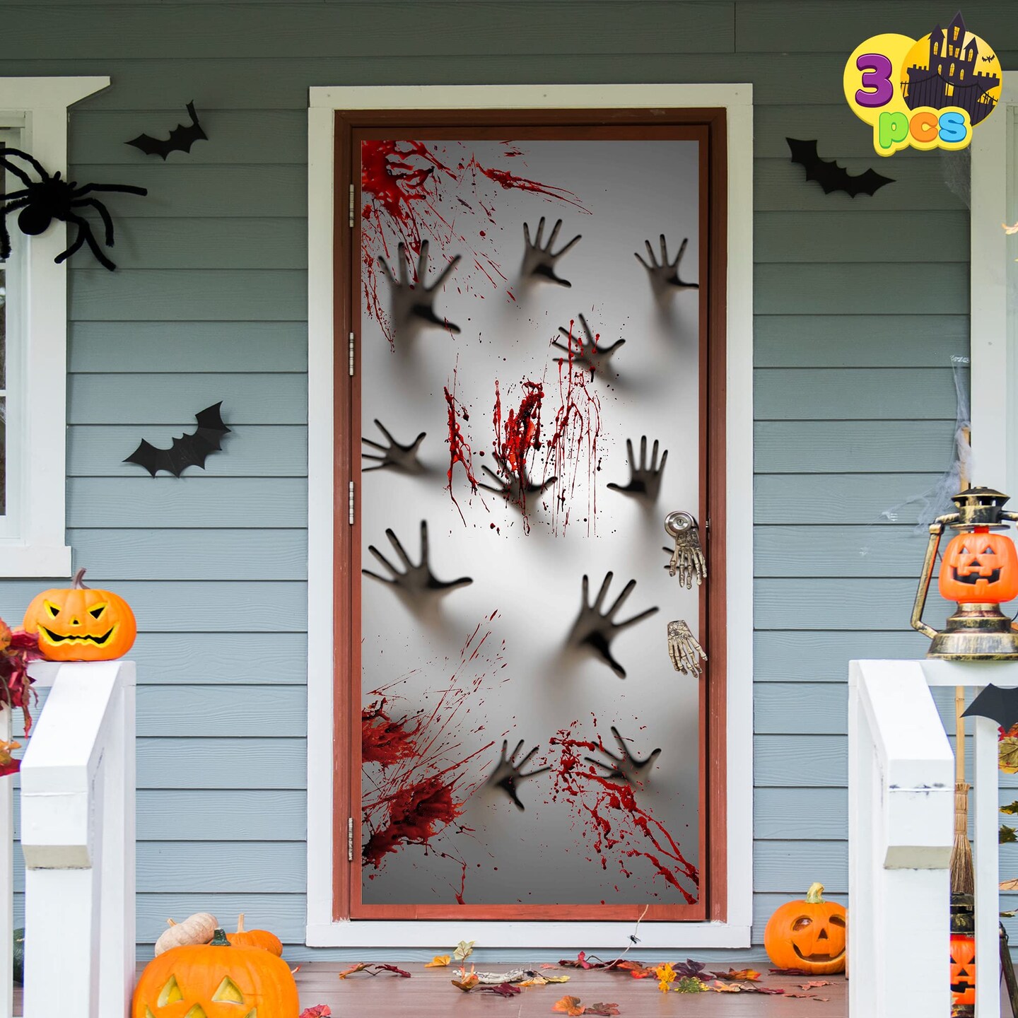 Halloween Haunted House Decoration Window Door Cover Zombie Hands Indoor Outdoor Decoration (72X30 Inches), Window and Wall Cover Indoor Outdoor Decoration