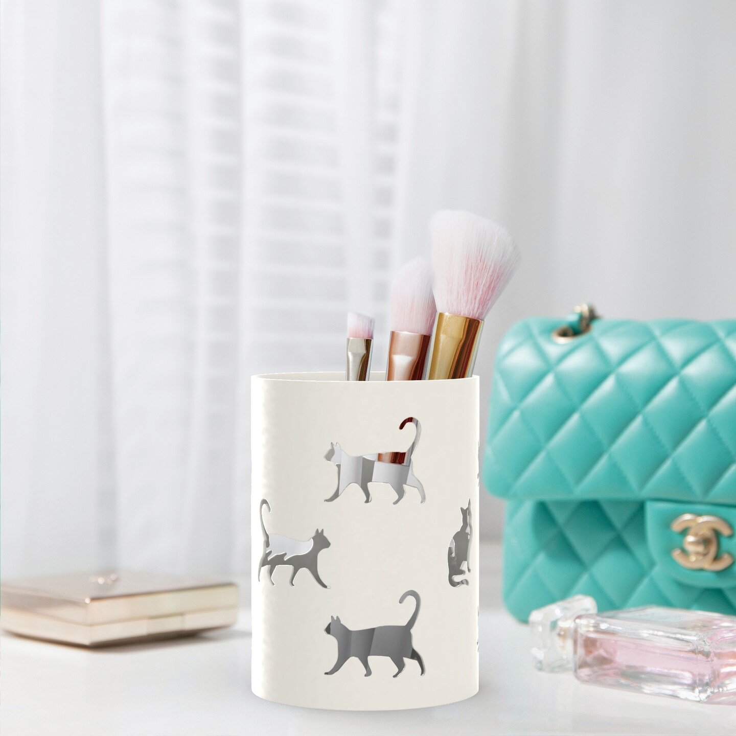 Mango Steam Tabletop Metal Pencil Cup Holder, Organizer