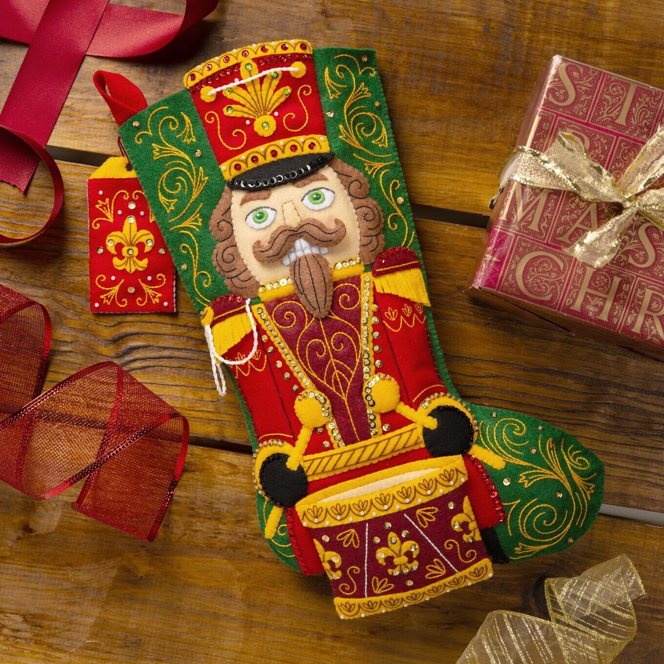 Bucilla Felt Stocking Applique Kit 18&#x22; Long-Nutcracker Noel