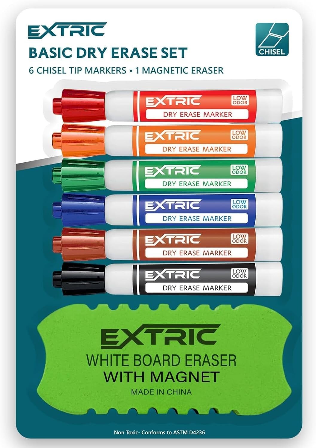 Dry Erase Markers, 12 Count Chisel Tip White Board Markers (Assorted)