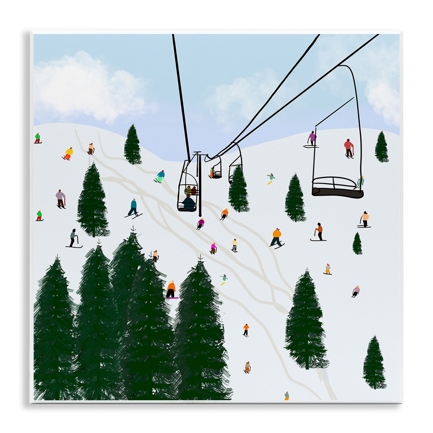 Stupell Industries Ski Lift Mountain Landscape Wall Plaque Art