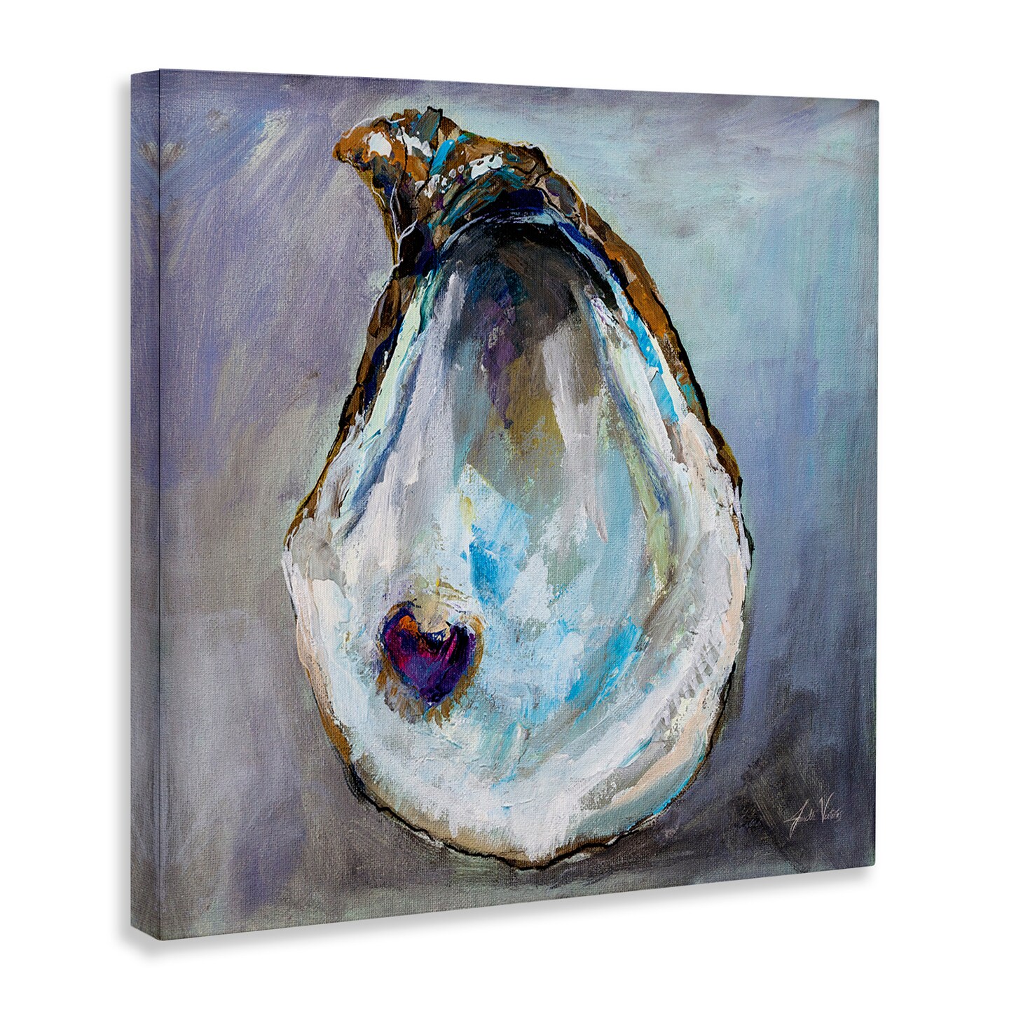 Stupell Industries Oyster Shell with Pearl Canvas Wall Art