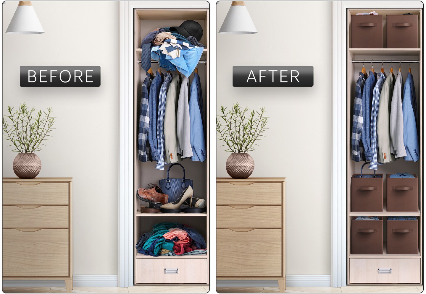 Sorbus Fabric Storage Cubes, Large 13 Inch Storage Bins, Foldable Cube Baskets with Handle, 1-Pc Neutrals