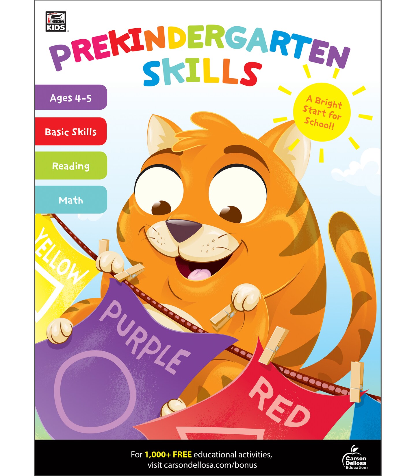Carson Dellosa Prekindergarten Skills Preschool Workbook, Colors, Shapes, Letters, Phonics, and Math Toddler Learning Activities for Kids Ages 4-5, Pre Kindergarten Classroom or Homeschool Curriculum