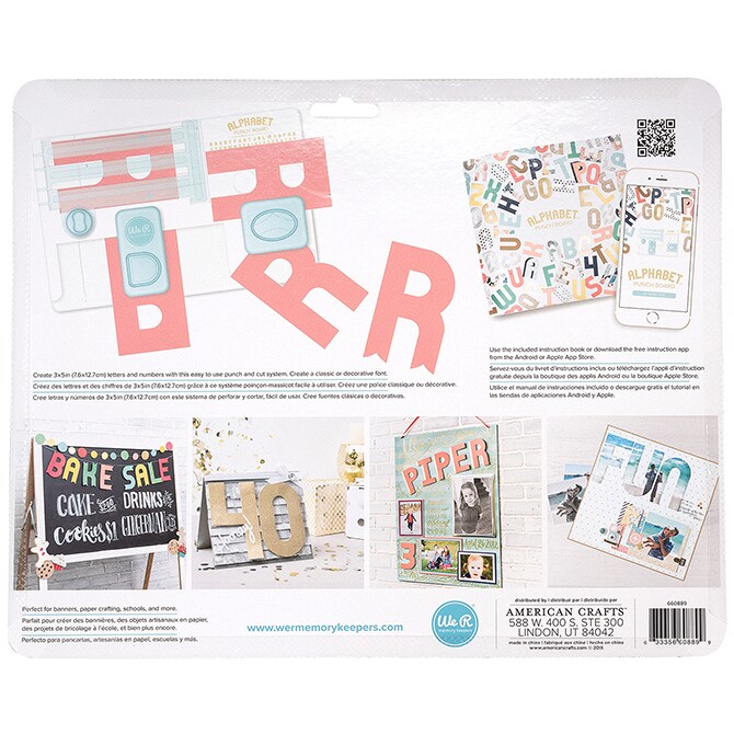 We R Memory Keepers Alphabet Punch Board Crafts Scrapbooking 660889 by American Crafts